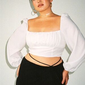 Princess Polly White Puff Sleeve Blouse